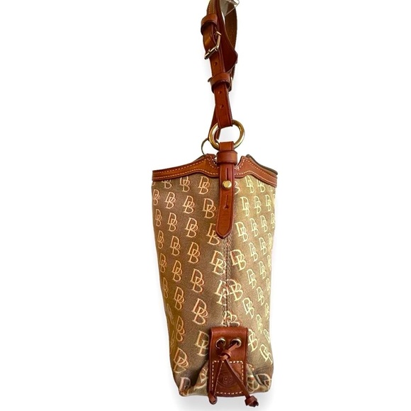 Dooney & Bourke Brown Monogram Hobo Bag and Donney Charm - Picture 7 of 14